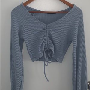 Blue long sleeve going out shirt